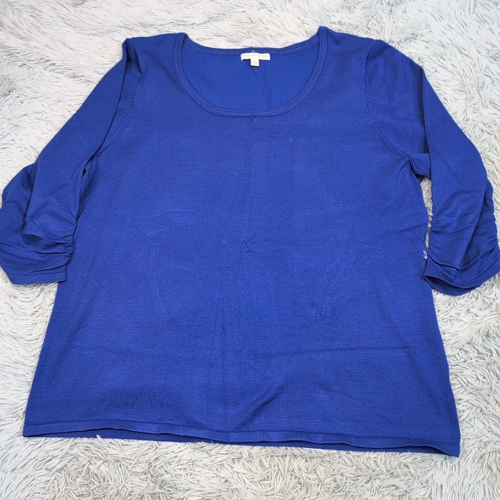 Notations Shirt Womens 2X Blue Top Casual Comfort Lightweight